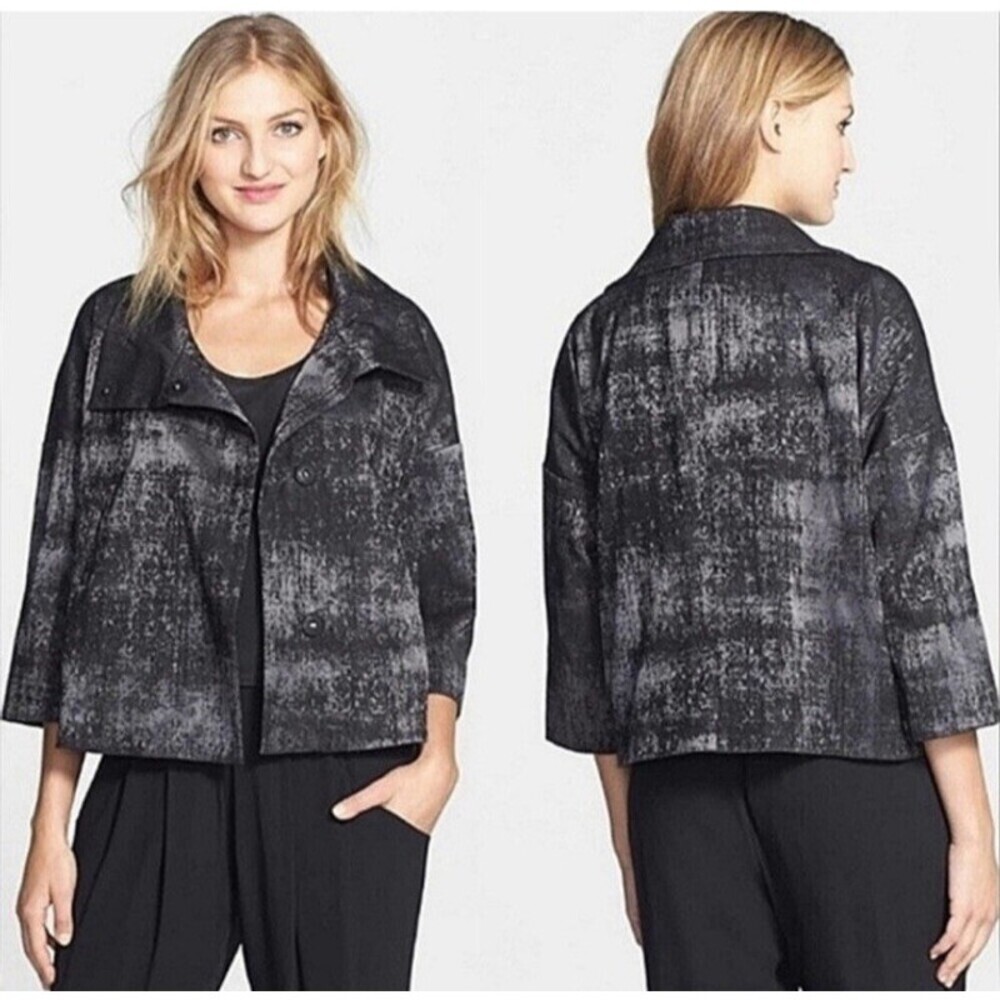 Eileen Fisher GrandeurJacquard with Stretch Ponte Jacket Medium